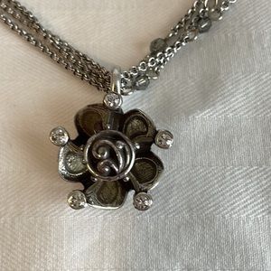 ❤️ Brighton Triple Strand Flower silver plated Necklace